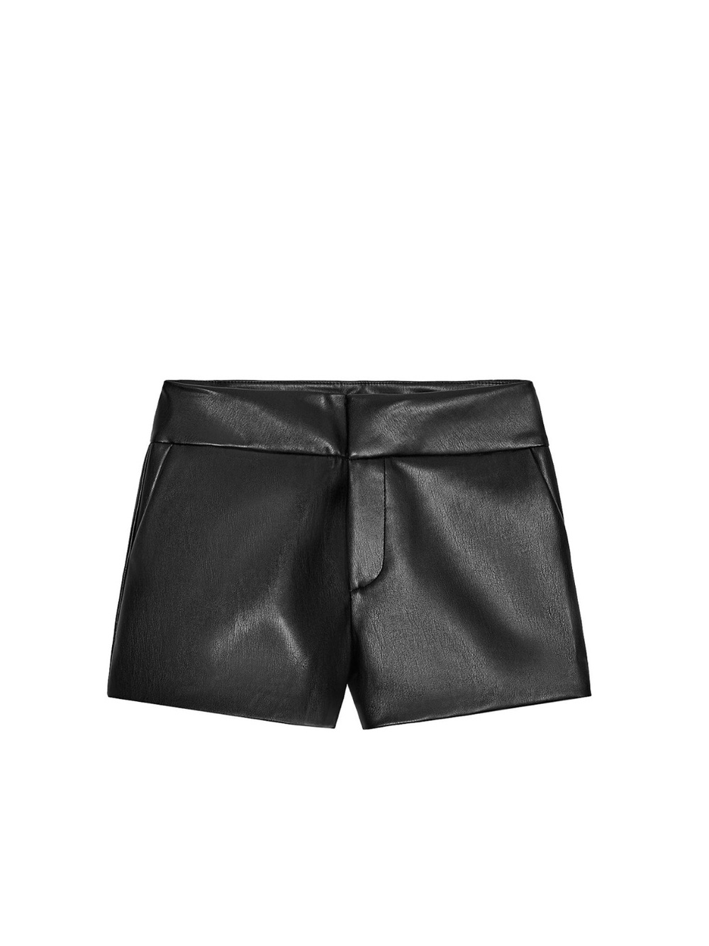 Zara Black Faux Leather High-Waist Shorts